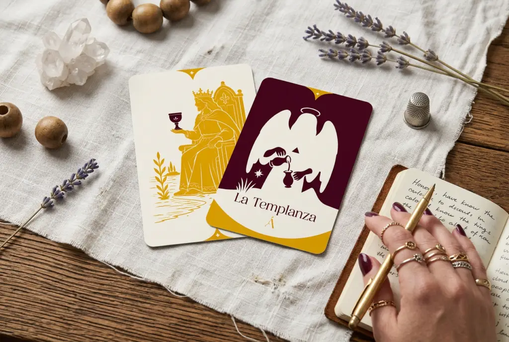 Combinación entre El Rey de Copas y La Templanza en el Tarot