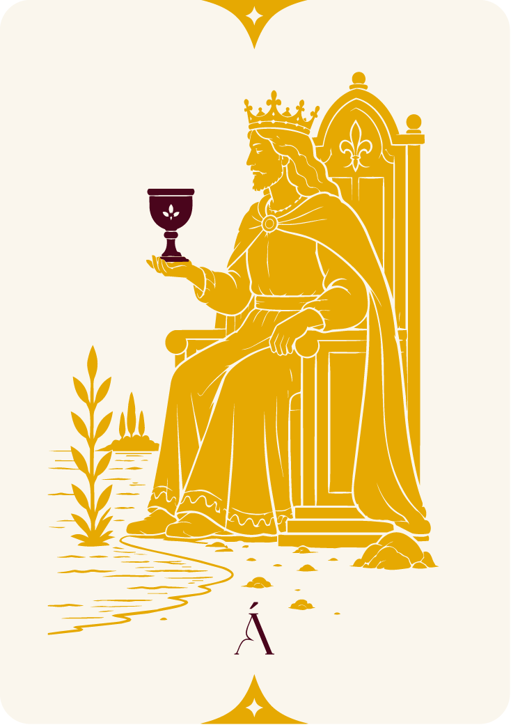 carta del rey de copas de los arcanos menores de angeles tarot y videncia