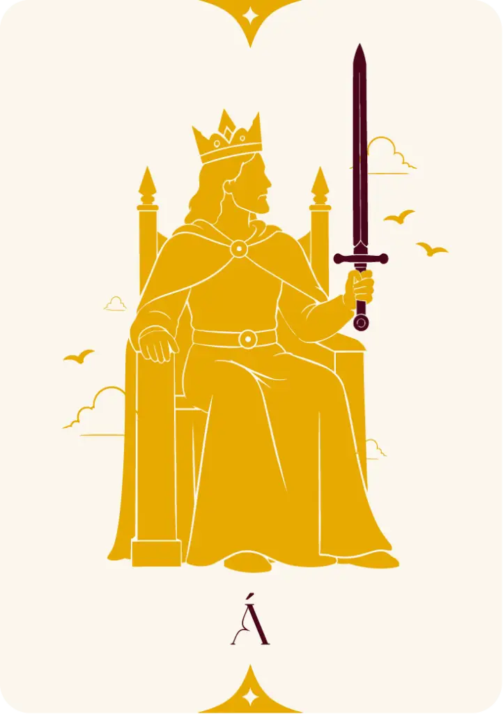 Carta del Rey de Espadas, arcanos menores en el tarot