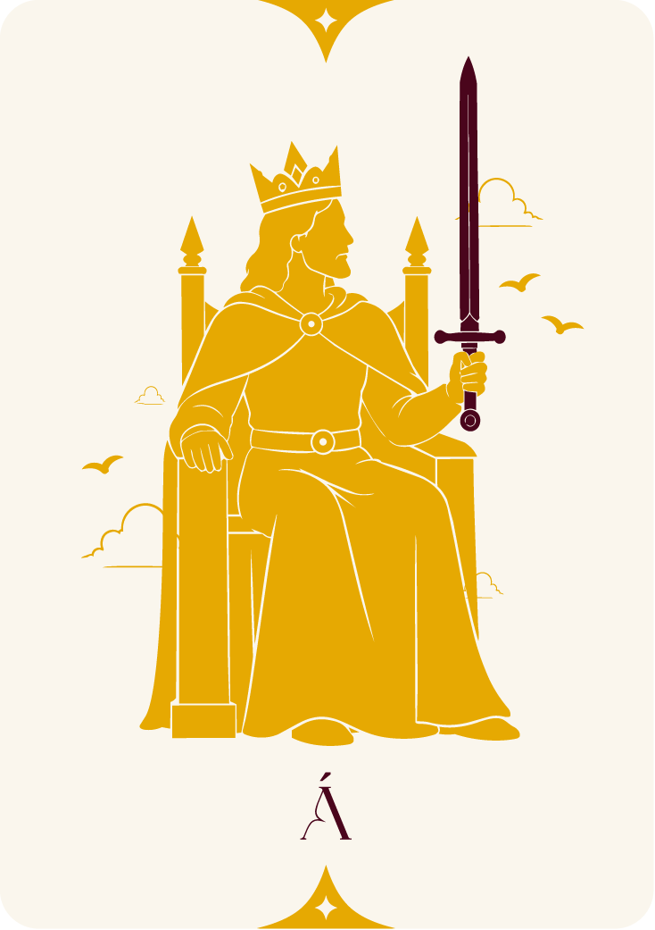 Carta del Rey de Espadas, arcanos menores en el tarot