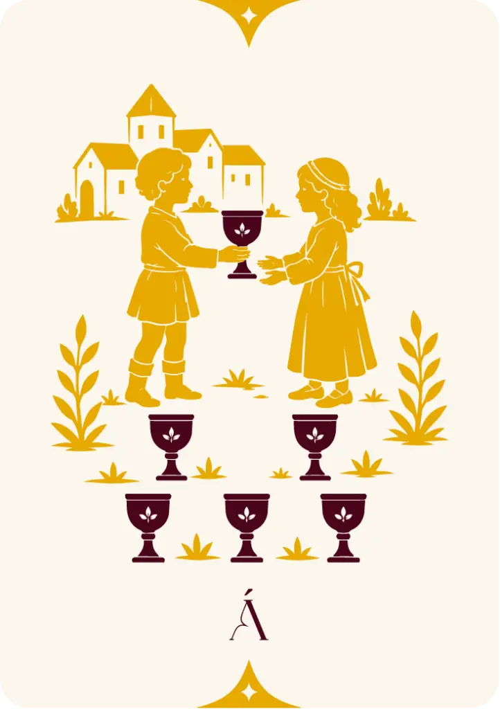 Carta del Seis de Copas, arcanos menores en el tarot