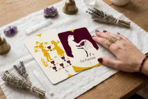 Combinación entre El Seis de Copas y La Fuerza en el Tarot