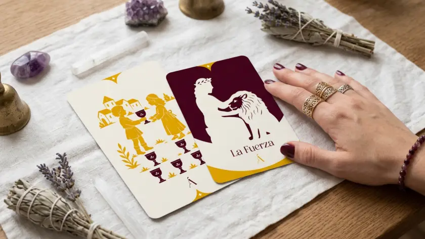 Combinación entre El Seis de Copas y La Fuerza en el Tarot