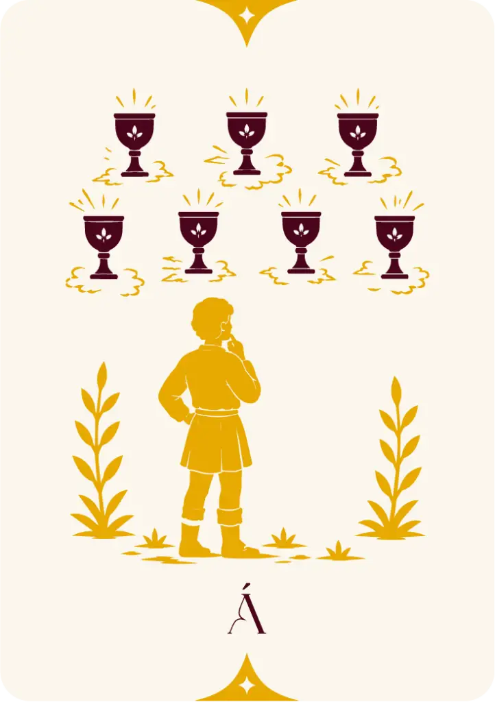 Carta del Siete de Copas, arcanos menores en el tarot