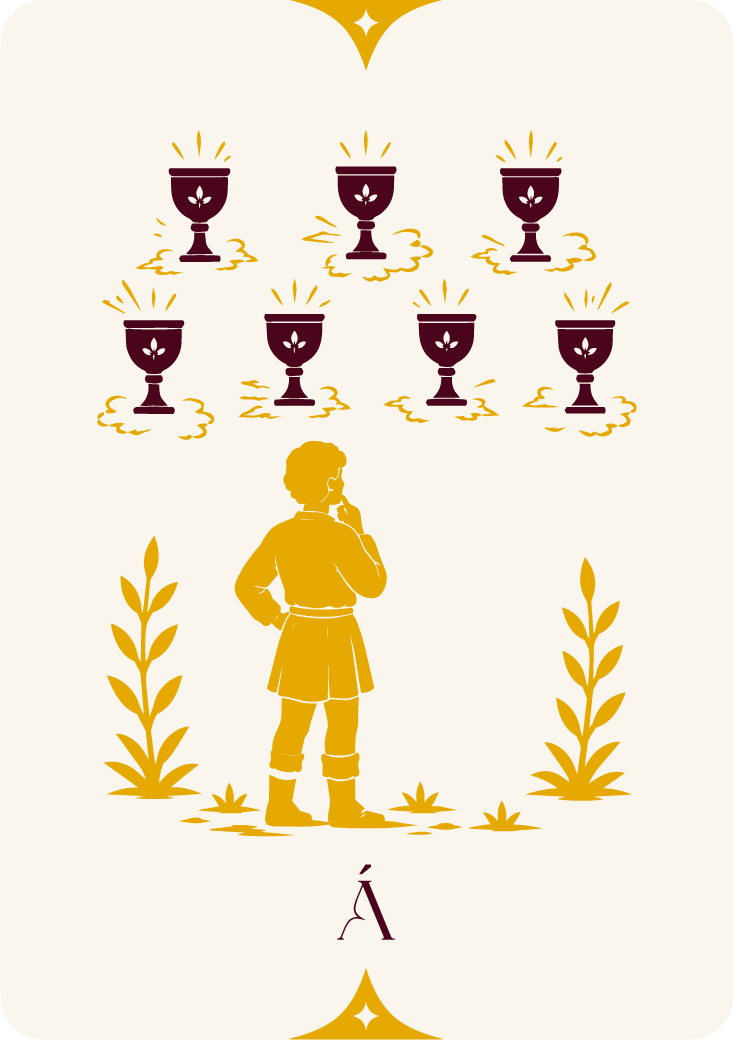 Carta del Siete de Copas, arcanos menores en el tarot