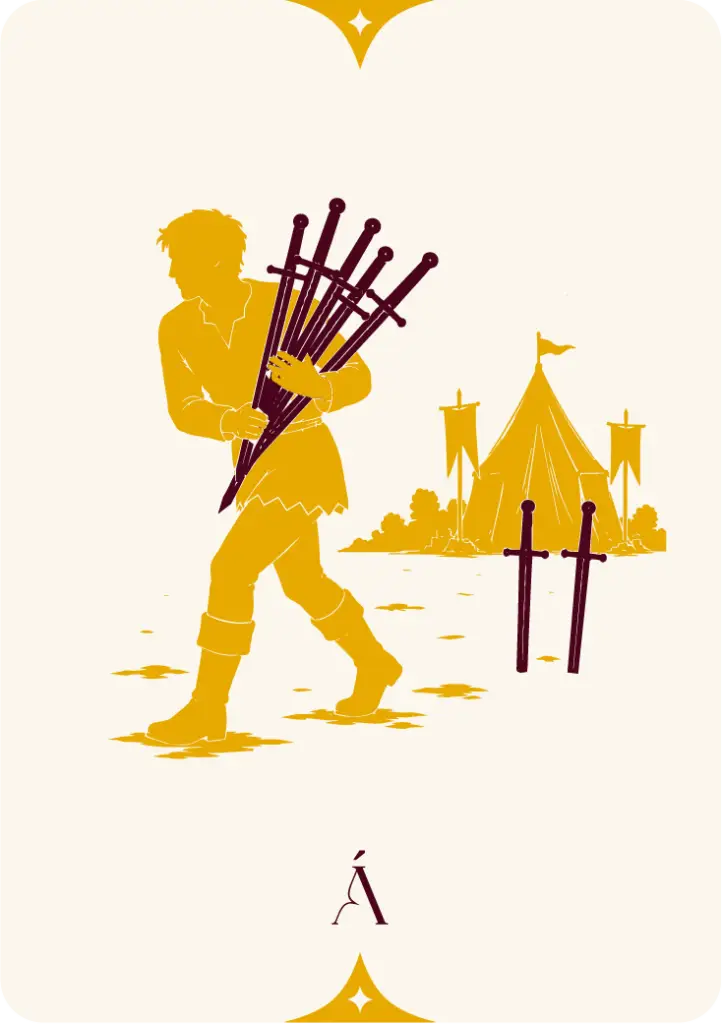 Carta del Siete de Espadas, arcanos menores en el tarot
