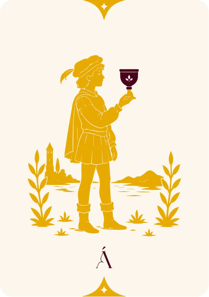 carta de sota de copas de arcanos menores de angeles tarot y videncia
