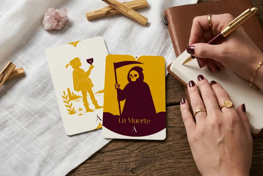 Combinación entre La Sota de Copas y La Muerte en el Tarot