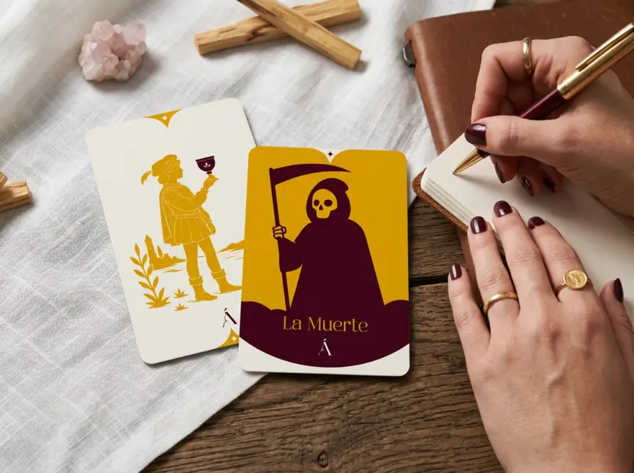 Combinación entre La Sota de Copas y La Muerte en el Tarot