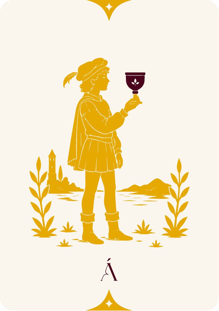 carta de sota de copas de arcanos menores de angeles tarot y videncia