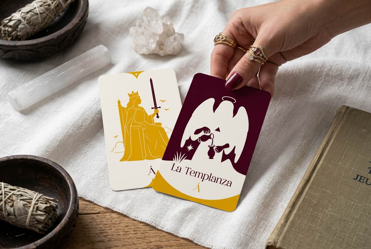 Combinación entre el Rey de Espadas y La Templanza en el Tarot