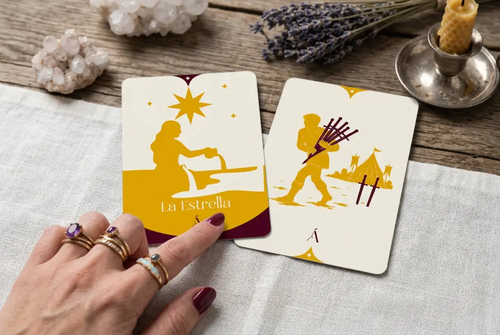 Combinación entre el Siete de Espadas y La Estrella en el Tarot