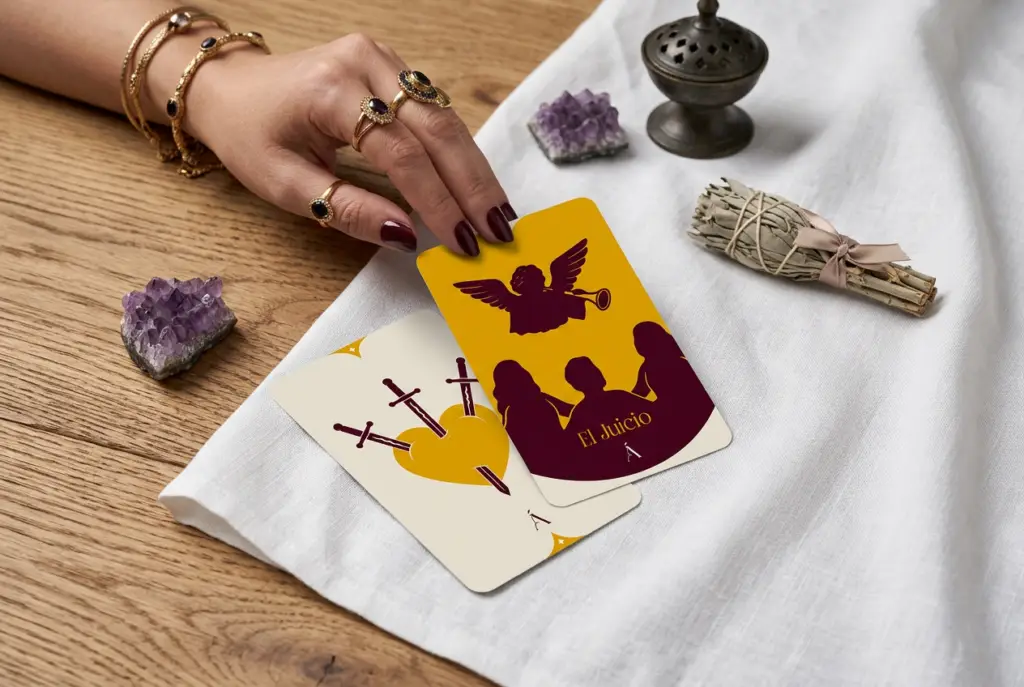 Combinación entre el Tres de Espadas y El Juicio en el Tarot