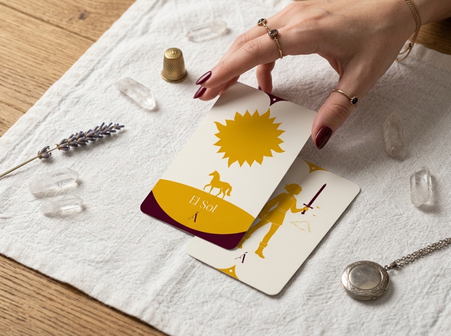 Combinación de El Sol y la Sota de Espadas en el Tarot